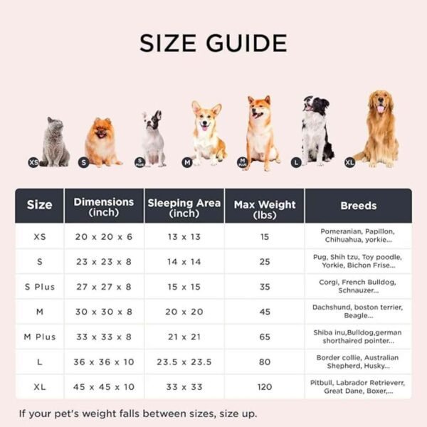 Medium Size Dog Bed – 30'' x 30'' (Fits Dogs up to 45 lbs)